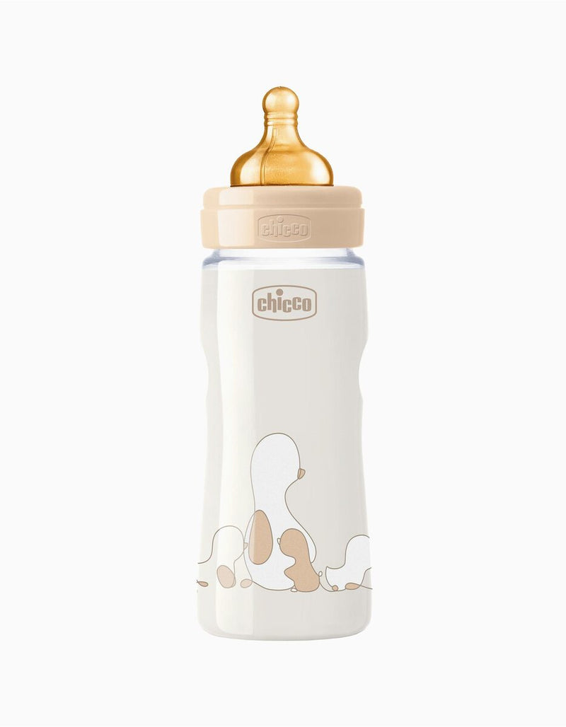 CHICCO BIBERON ORIGINAL TOUCH C/TETINA CAUCHO LATEX FLUJO REGULABLE 330ML BEIGE 4M+ 27634-30 - 121823