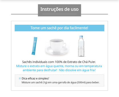 Atomy Slim Body Chá Pu’er Tea - 30 sobres individuales de 1g