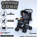 MOM-EZY  CARRITO CUNA+MANGO REVERSIBLE+BANDEJA MUSICAL+MOSQUITERO+BOLSÓN-R.N-15KILOS - MEZ-CO-797