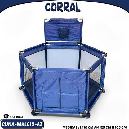 MOM-EZY CORRAL INFANTIL C/ CANASTA SUPERIOR+ESPACIOS - MKL612💛