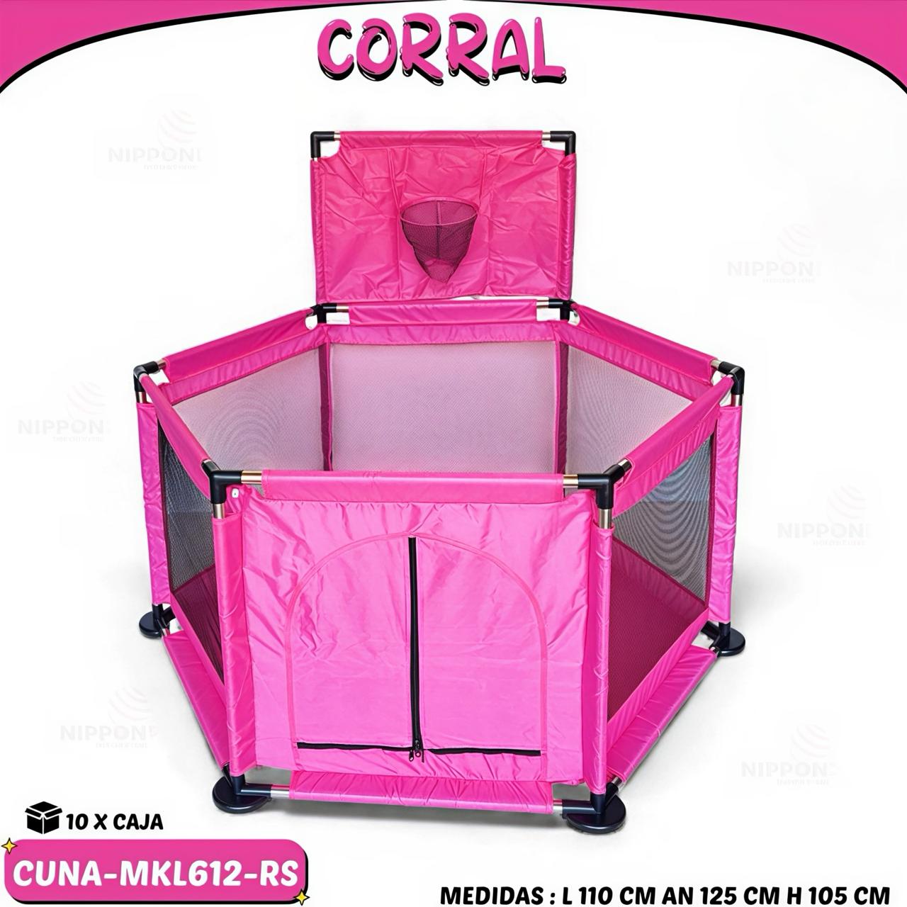 MOM-EZY CORRAL INFANTIL C/ CANASTA SUPERIOR+ESPACIOS - MKL612💛