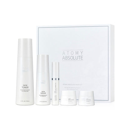 Atomy Absolute Snow set x5 ✨
Sistema Premium de Iluminación, Hidratación Profunda y Unificación del Tono de la Piel 🩵
