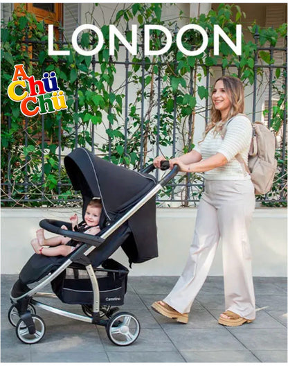 Carestino LONDON 3en1 es un sistema de paseo 3 en 1, pensado para acompañar al bebé desde recién nacido. Incluye cochecito, moisés y Baby Seat, que pueden acoplarse a la estructura según cada etapa 🧡