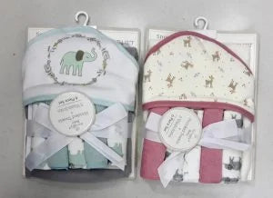 @ SNUGLY BAÑO TOALLA CON CAPUCHA SET 6PZ - BAÑO + 5 TOALLITAS DT131
