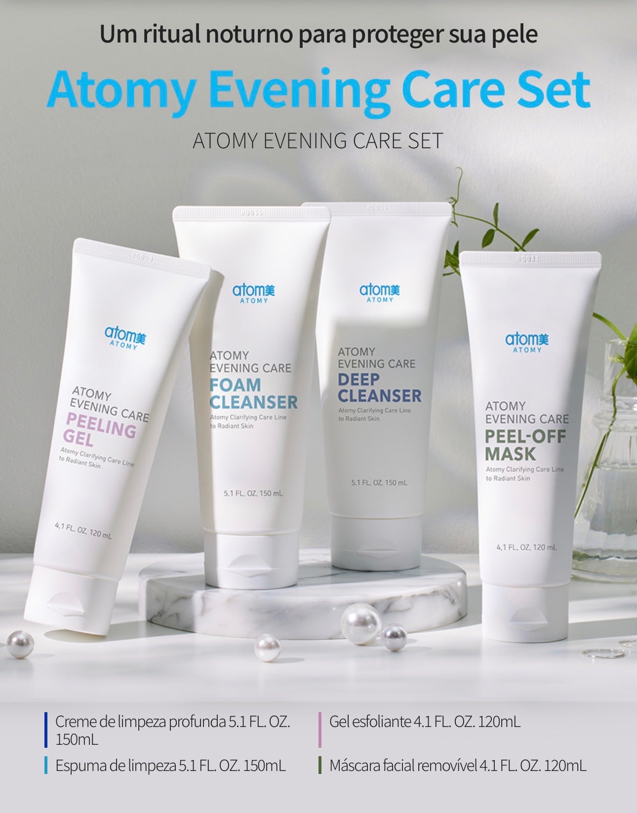 ATOMY EVENING CARE SET – SISTEMA DE CUIDADO NOCTURNO 4 PASOS