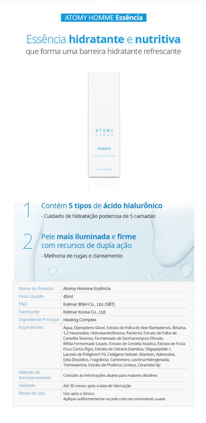 Atomy Homme Skin Care (Tónico + Esencia + Loción)                      1. Atomy Homme Toner (140 ml) 2. Atomy Homme Essence (45 ml) 3. Atomy Homme Lotion (140 ml) ✨🩵💙