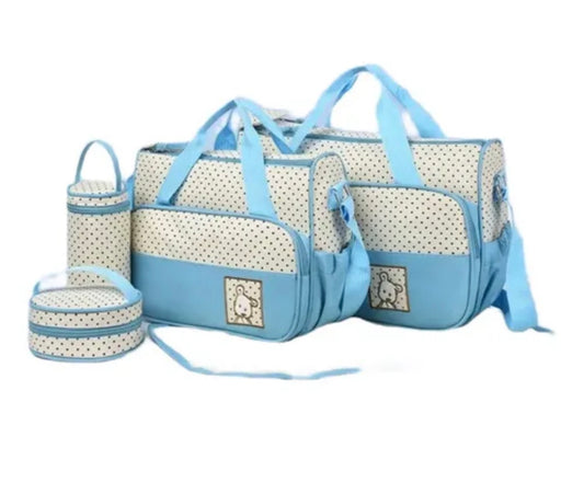 Maternal Bolsa de Mama's  – Set 5 Piezas Color Celeste 9026 💚