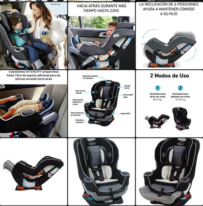 GRACO CAR SEAT EXTEND2FIT GOTHAM R.N.-30KG
Modelo: GR2216092           Código: 191277