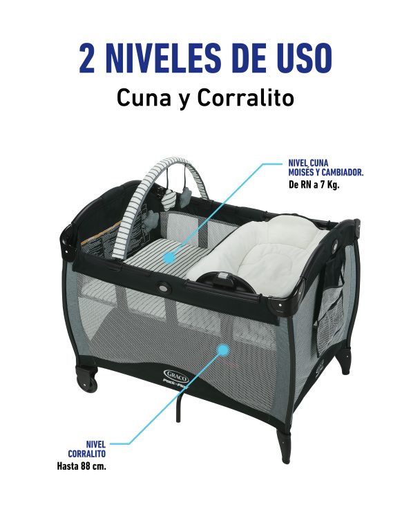GRACO CUNA CORRALITO REVERSIBLE NAPPER & CHANGER LX BASIN GR2121475 - 174669