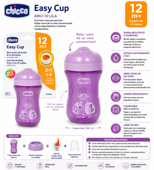 Chicco Easy Cup 266 ml Lila 12M+ 6961-10 💜