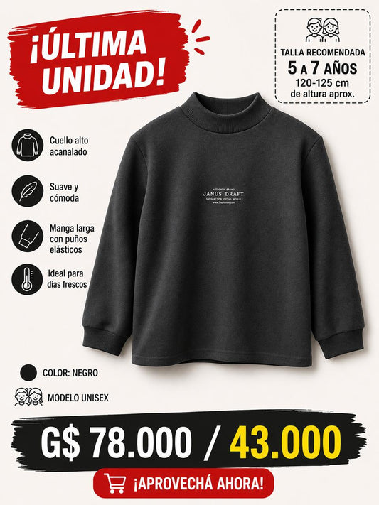 Ropa Infantil ✨ Camiseta Infantil De Manga Larga Unisex – Negra  5 Años+