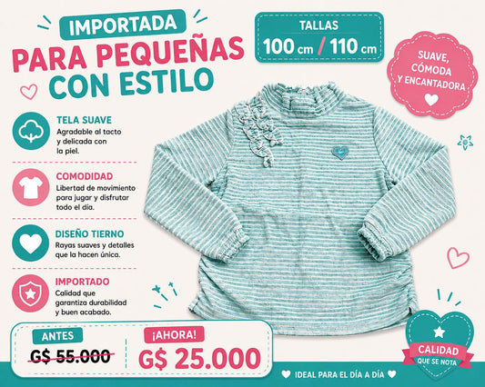 Ropa Infantil ✨ Blusa Infantil Importada Para Niña 💚