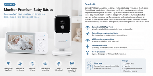 Premium Baby Monitor Básico WiFi – PB-AA504 - 482745