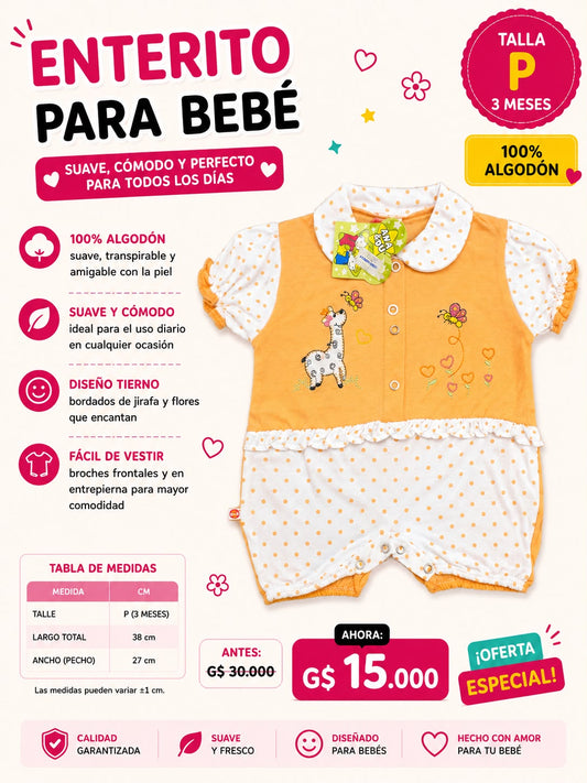 Ropa Infantil ✨ Enterito Para Bebé 100% Algodón 🧡