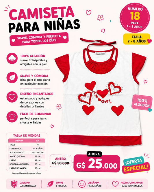 Ropa Infantil ✨ Camiseta Para Niñas 100% Algodón ❤️