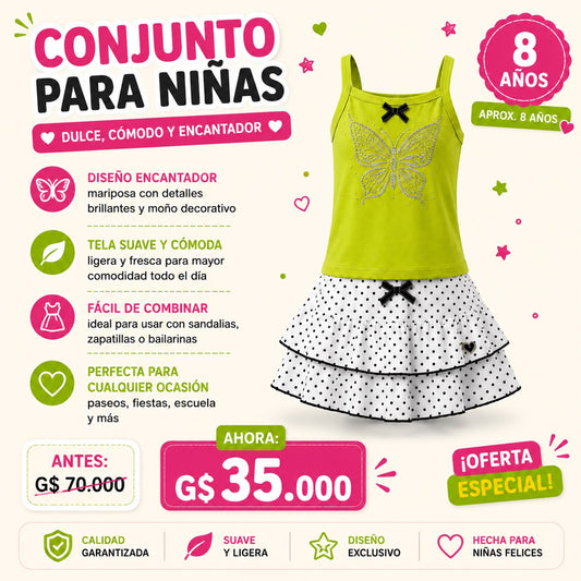 Ropa Infantil ✨ Conjunto Para Niñas 💚