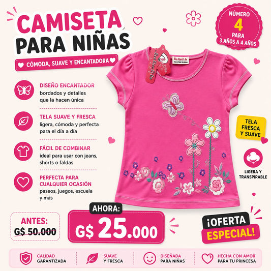 Ropa Infantil ✨ Camiseta Para Niñas 🩷