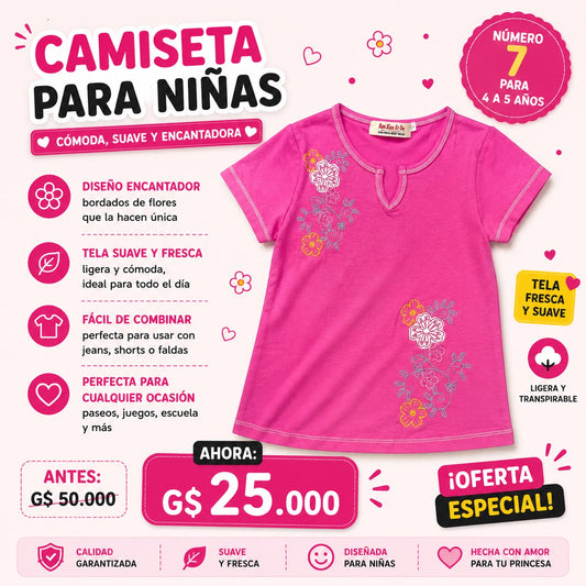Ropa Infantil ✨ Camiseta Para Niñas 🩷