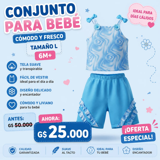 Ropa Infantil ✨ Conjunto Para Bebé – Cómodo Y Fresco (Tamaño L · 6M+)