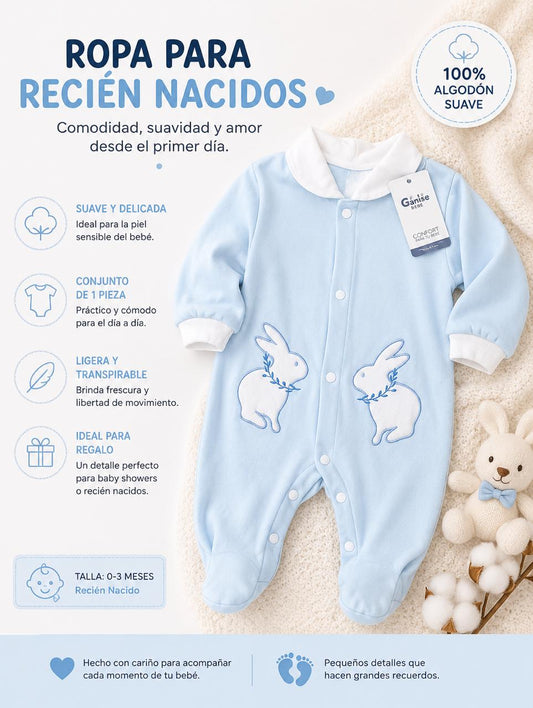 Ropa Infantil ✨ Ropa Para Recién Nacidos – Enterizo De Algodón   👶💙