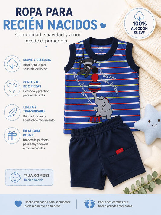 Infantilandia Ropa Infantil ✨ Ropa Para Recién Nacidos – Conjunto De 2 Piezas 👶💙