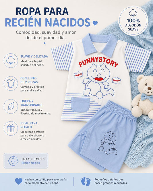 Ropa Infantil ✨ Ropa Para Recién Nacidos – Conjunto De 2 Piezas 👶💙