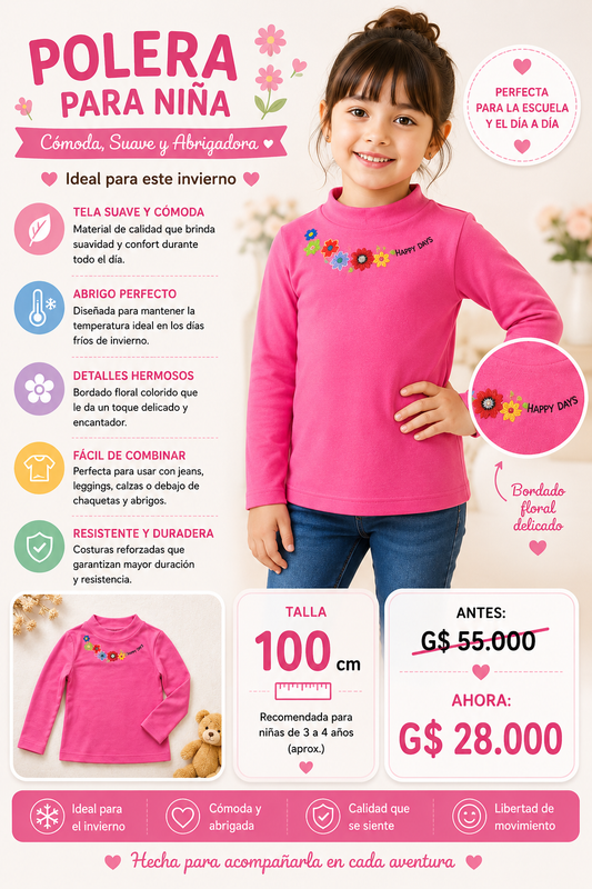 Ropa Infantil ✨ Polera Para Niña 🌸❄️