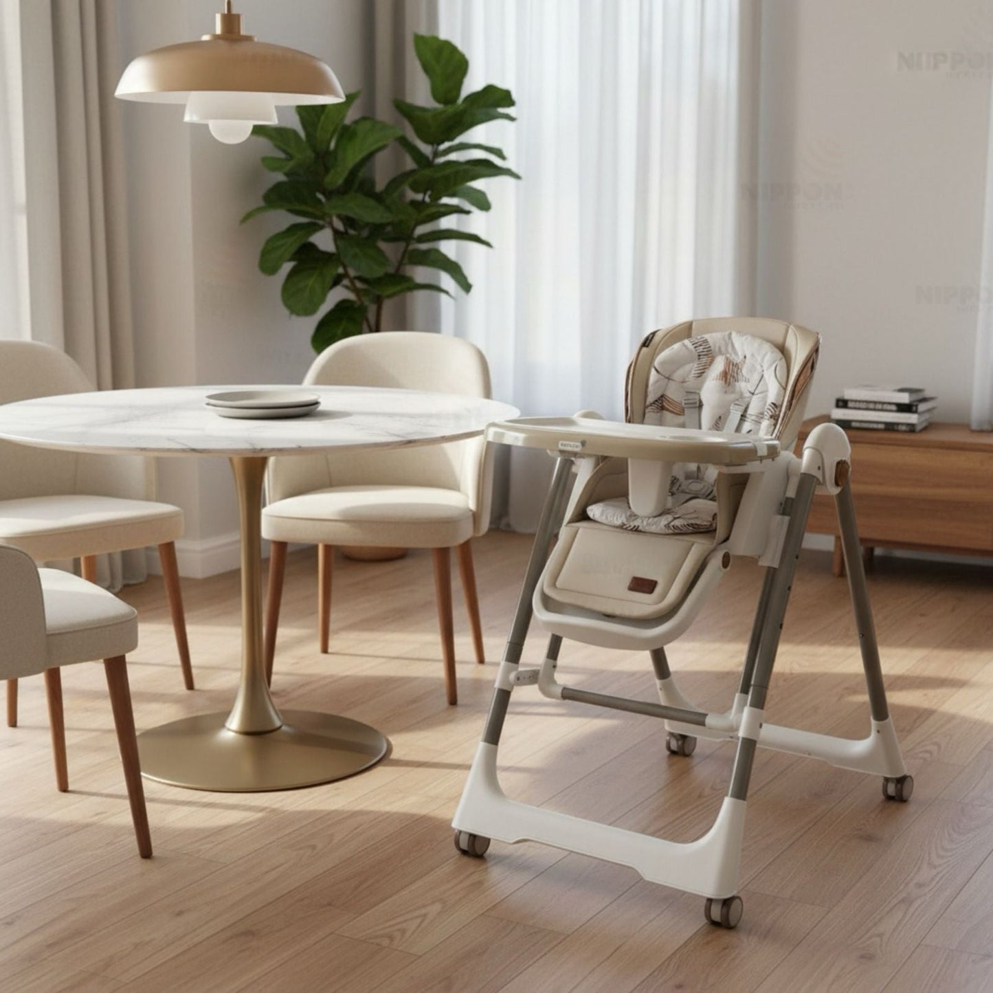 Mom Ezy Silla de Comer Premium MEZ-SC-7113-Beige/Crema