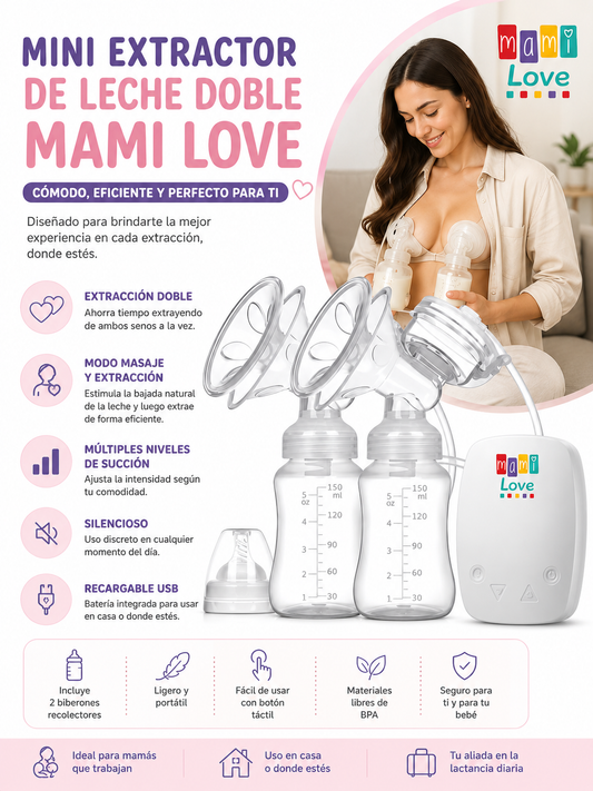 Mami Love Mini Extractor De Leche Doble MM-BP008 - 74889 💛