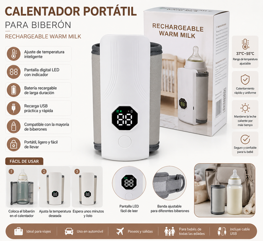 Calentador Portátil Recargable Para Biberón – Rechargeable Warm Milk 💛
