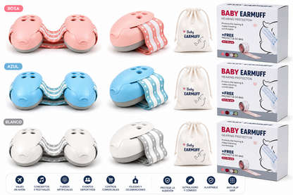 Protector Auditivo para Bebés "Baby Eardrift" – Comodidad y Seguridad en Cada Viaje ✨🩷🩵🤍