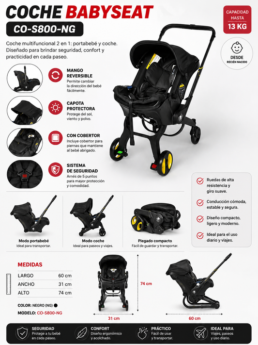 Coche Babyseat Coche Babyseat CO-S800-NG 💛