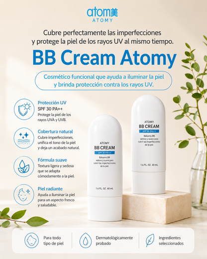 Atomy BB Cream SPF 30 PA++      Bálsamo BB sedoso y suave para cubrir las imperfecciones de la piel. 40 ml (1.4 fl. oz.)