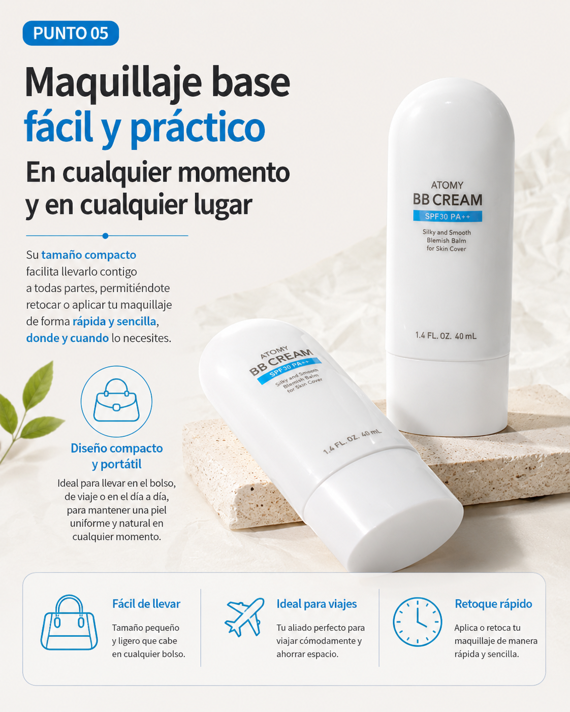 Atomy BB Cream SPF 30 PA++      Bálsamo BB sedoso y suave para cubrir las imperfecciones de la piel. 40 ml (1.4 fl. oz.)