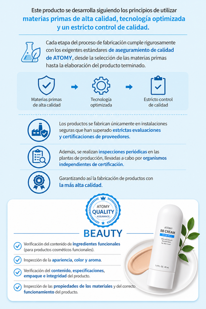 Atomy BB Cream SPF 30 PA++      Bálsamo BB sedoso y suave para cubrir las imperfecciones de la piel. 40 ml (1.4 fl. oz.)