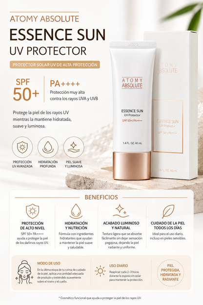 ATOMY ABSOLUTE Protector Solar Essence ✨ 
Protección solar avanzada con hidratación y cuidado intensivo de la piel