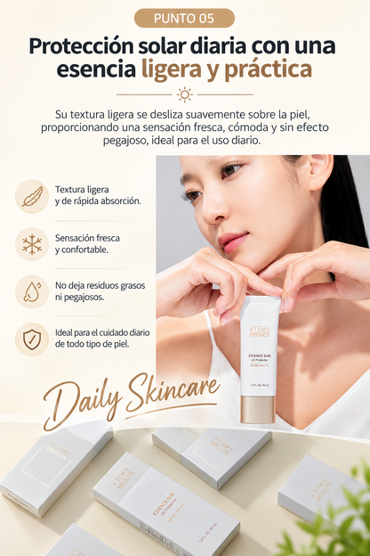 ATOMY ABSOLUTE Protector Solar Essence ✨ 
Protección solar avanzada con hidratación y cuidado intensivo de la piel