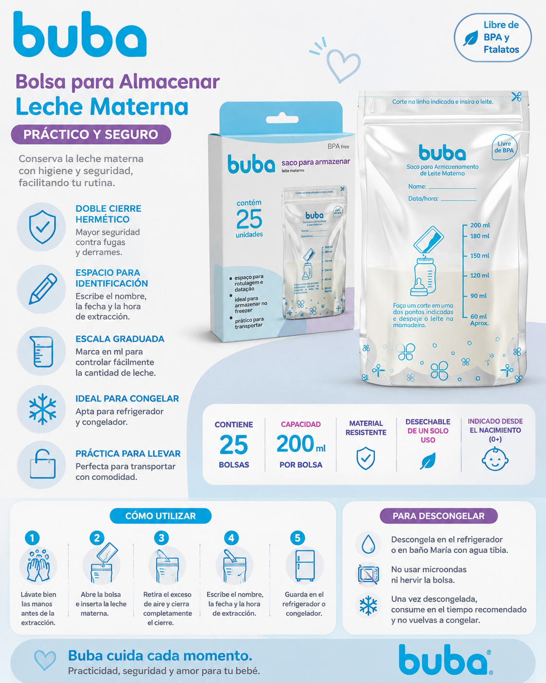 Buba Bolsa para Almacenar Leche Materna - BUB09923 ✨