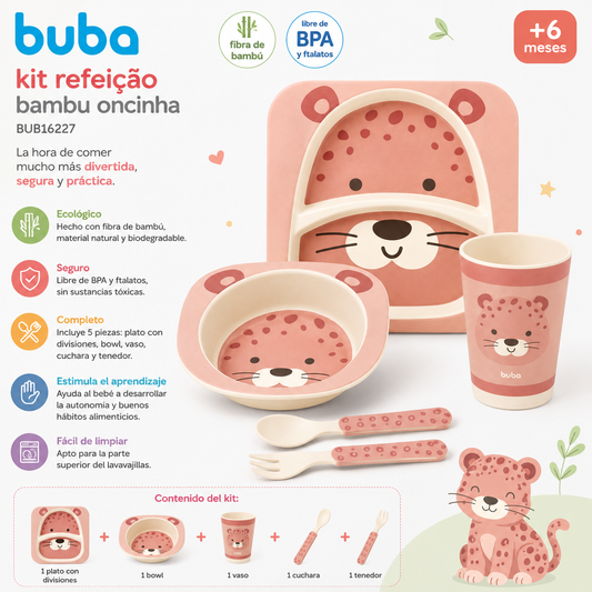 Buba Kit de Alimentación de Bambú Oncita – BUB16227 🐆💚