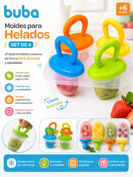 Buba Set de 4 Moldes para Helados Paleta BUB16288 - 762883💚