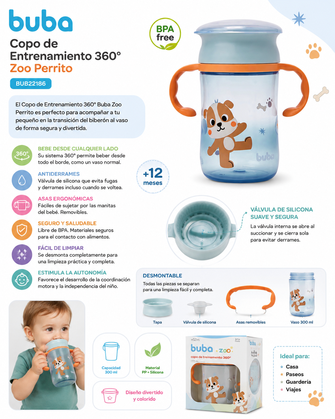 Buba Copo de Entrenamiento 360° Zoo Perrito – BUB22186💚