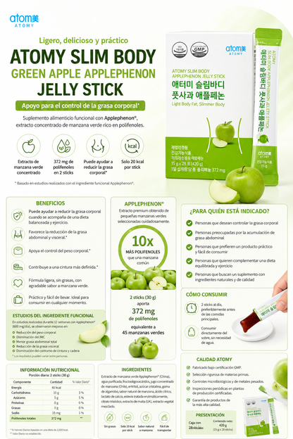Atomy Slim Body Green Apple Applephenon Jelly Stick 🍏