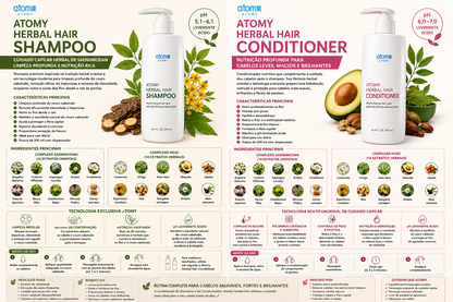 Atomy Herbal Hair Shampoo 500ml & Atomy Herbal Hair Conditioner 500ml ✨