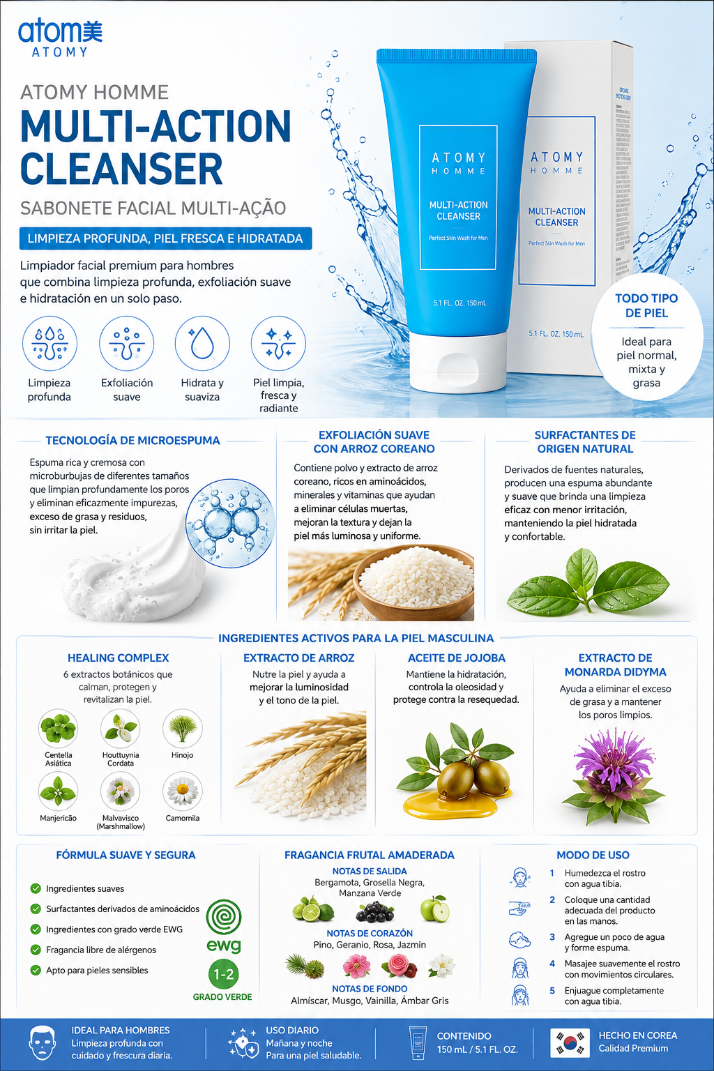 Atomy Homme Multi-Action Cleanser 150ml ✨