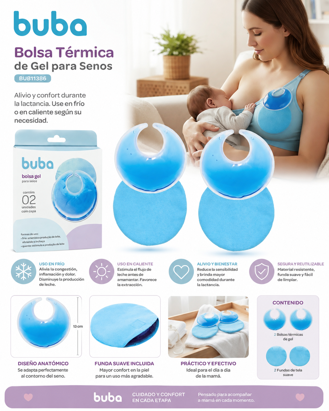 Buba Maternidad Bolsa Térmica de Gel para Senos – BUB11386