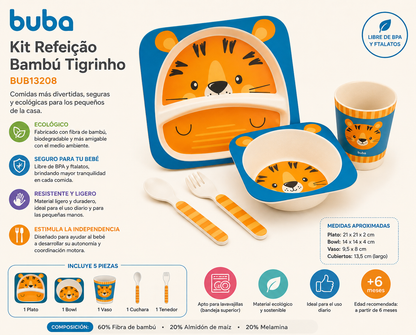 Buba Kit Refeição Bambú Tigrinho BUB13208 💚