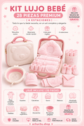 💚 BABY KUTOGLAMI MALETA SALIDA DE MATERNIDAD 28PCS CELESTE / ROSA A60128