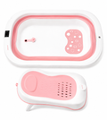 💚 MAMI LOVE BAÑERA PLEGABLE SPLASH C/TERMOMETRO+ALMOHADA CELESTE/TURQUESA MM2508 - ROSA MM2509