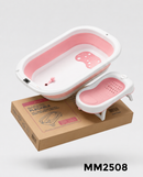 💚 MAMI LOVE BAÑERA PLEGABLE SPLASH C/TERMOMETRO+ALMOHADA CELESTE/TURQUESA MM2508 - ROSA MM2509