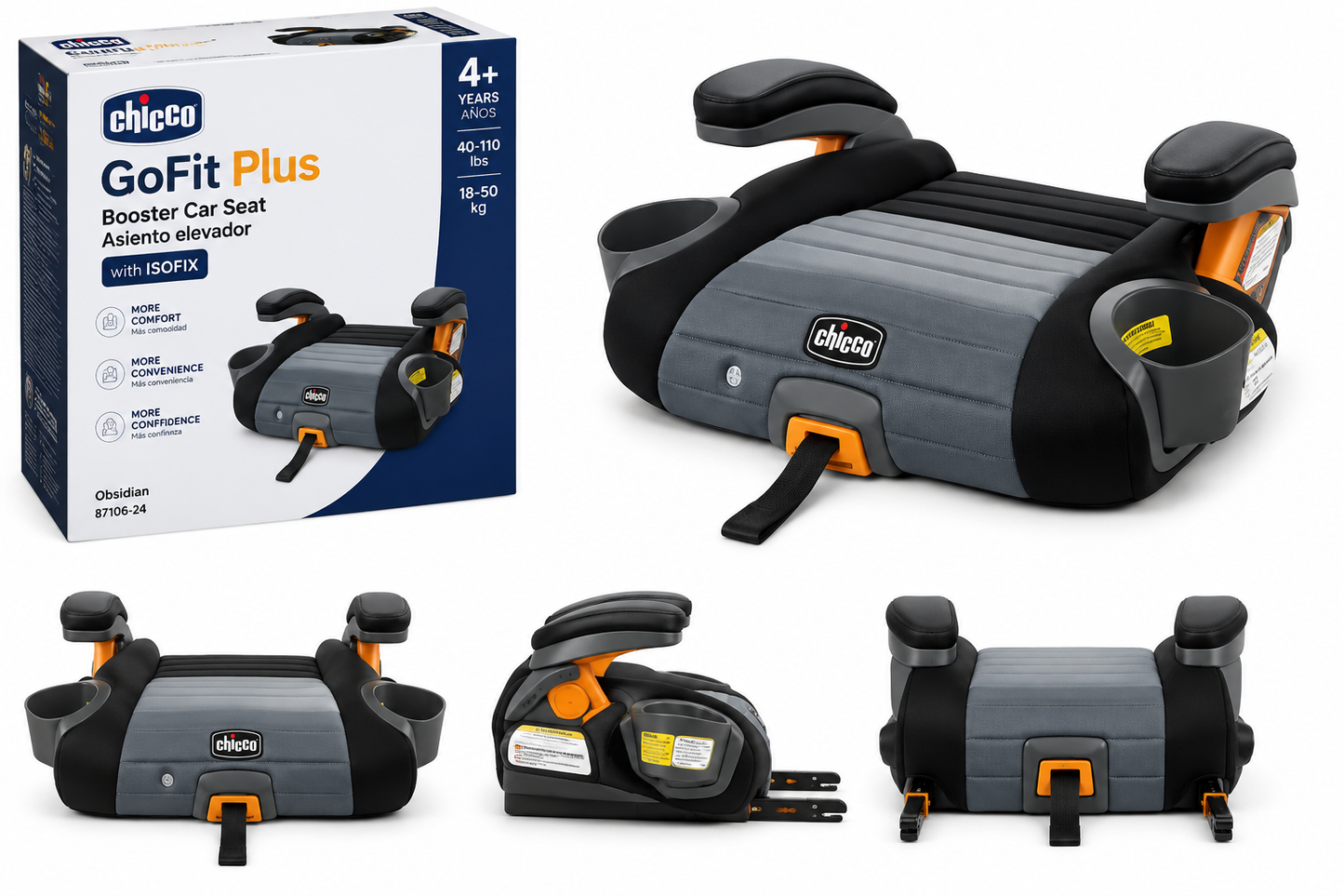 CHICCO SILLA BOOSTER GOFIT PLUS OBSIDIAN C/ ISOFIX – 87106-24💛